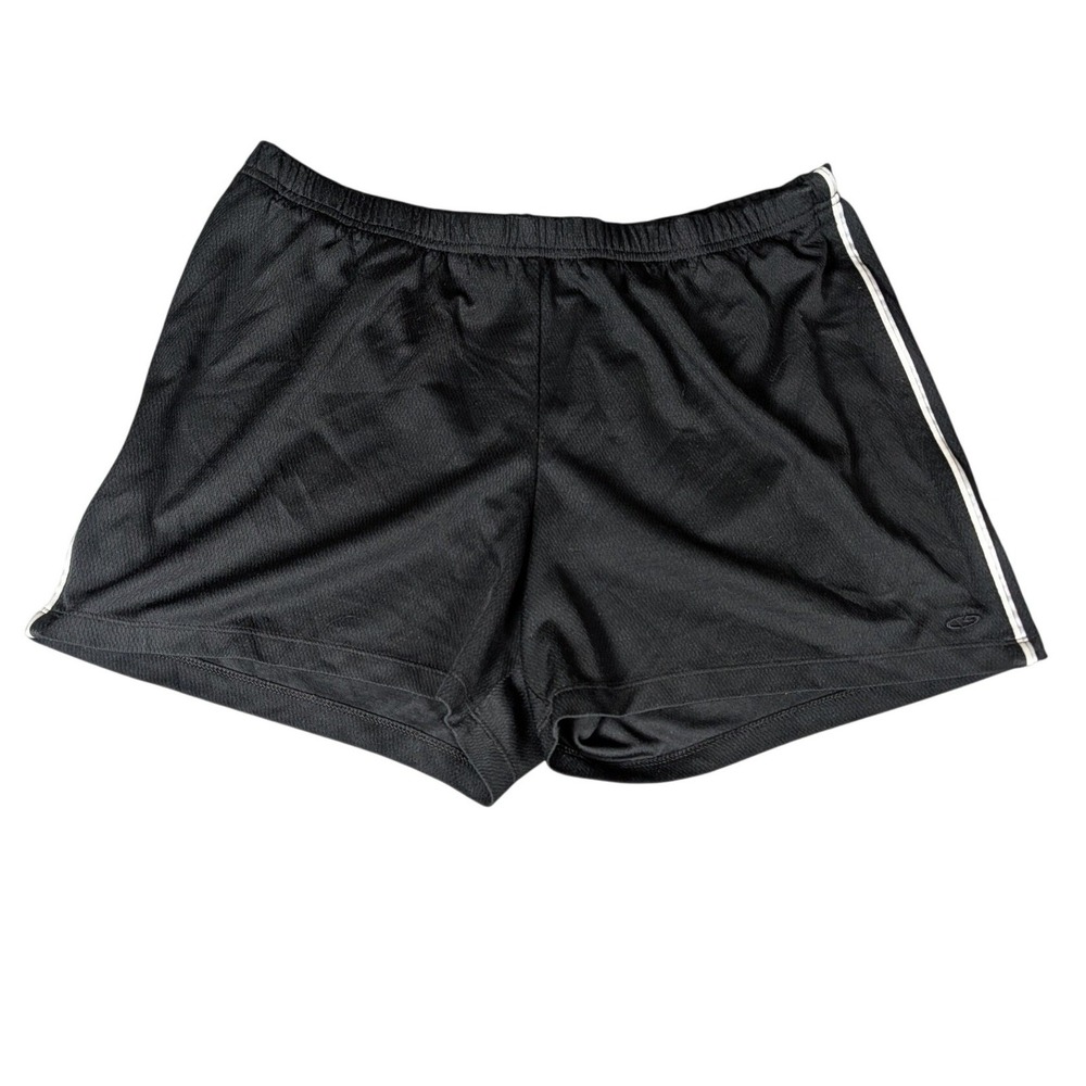 C9 Champion Womens Black Mesh Athletic Shorts White Side Stripe Elastic Waist M - Picture 2 of 9